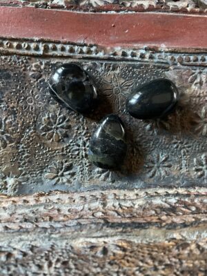 Zwarte Obsidiaan hanger doorboord